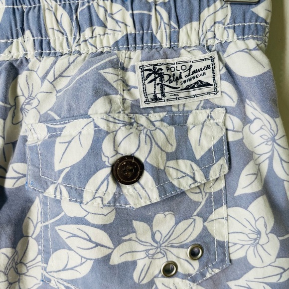 POLO Ralph Lauren 7 Boys Blue Hawaiian Tropical Floral Board Shorts Swim… - Picture 6 of 9